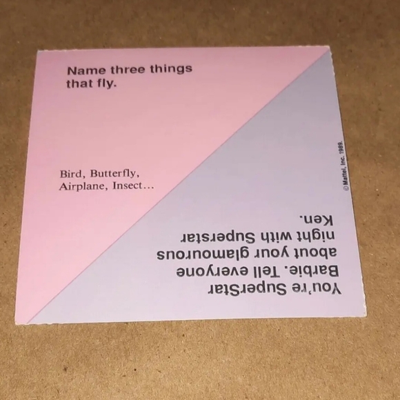 Vintage Barbie Card 1989 Barbie Just Us Girls Game Replacement Piece - Picture 3 of 6